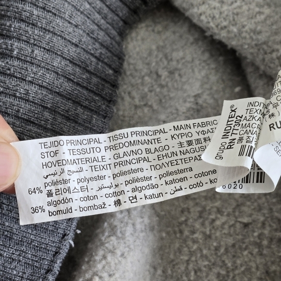 Zara Grey Oversized Plush Crewneck Sweatshirt Size Small - Picture 12 of 14